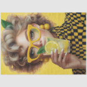 Decoupage Lemonade Lady Retro Hot Days Zomer Tissuepapier (Voorkant)