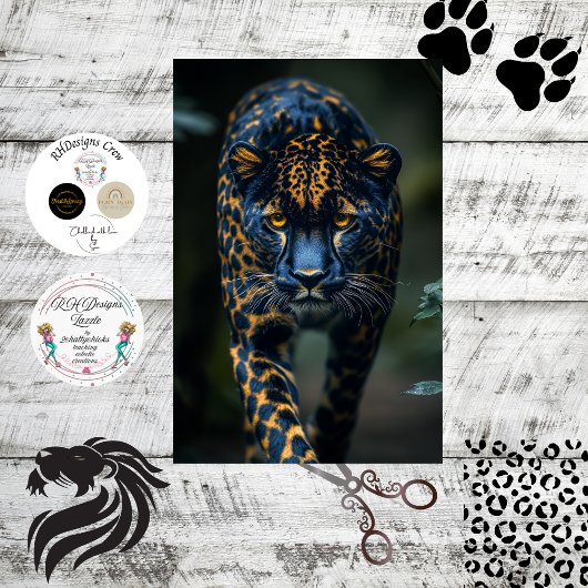 Decoupage Leopard Dark Spots Piercing Gaze Tissuepapier