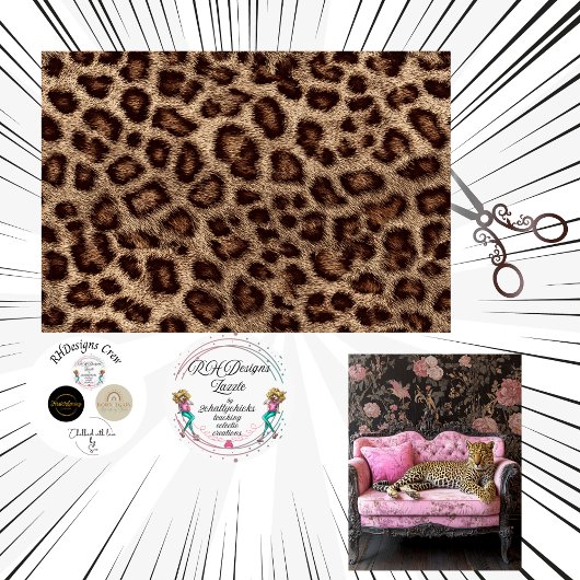 Decoupage Leopard Print Faux Texture  Tissuepapier