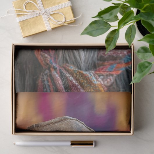 Decoupage levendig gekleurde cowboygeit tissuepapier (Geschenk)