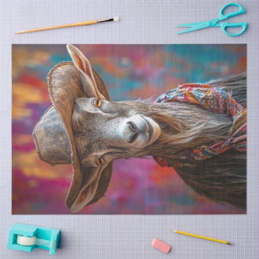 Decoupage levendig gekleurde cowboygeit tissuepapier (Craft)