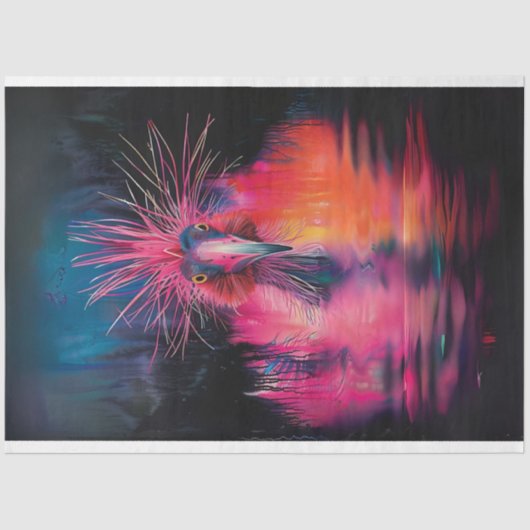 Decoupage Levendig gekleurde Wackadoodle Bird Tissuepapier (Voorkant)