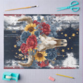 Decoupage Levendig Portret Schedel Bloemen Design Tissuepapier (Craft)