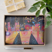 Decoupage Levendig Roze Geel Blauw Katten Art Stuk Tissuepapier (Geschenk)