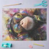 Decoupage Levendig Schilderen Aap Abstract Tissuepapier (Craft)