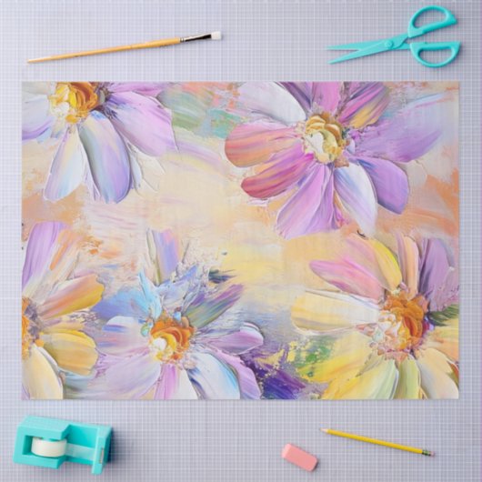 Decoupage Levendig Schilderen Daisy Flowers Tissuepapier (Craft)