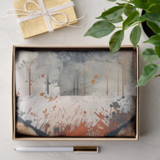 Decoupage Levendige Fox Schilderij Abstracte Achte Tissuepapier (Geschenk)