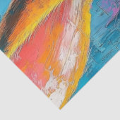 Decoupage Levendige Gekleurde Bunny Blowing Bubble Tissuepapier (Detail)