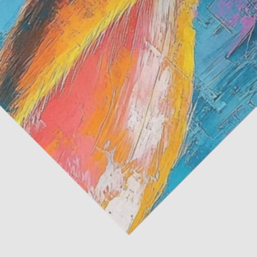 Decoupage Levendige Gekleurde Bunny Blowing Bubble Tissuepapier (Detail)