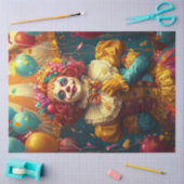 Decoupage Levendige Gekleurde Clown Geel, Blauw Ro Tissuepapier (Craft)