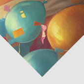 Decoupage Levendige Gekleurde Clown Geel, Blauw Ro Tissuepapier (Detail)