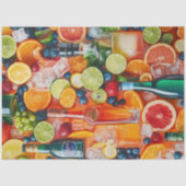 Decoupage Levendige Gekleurde Fruit & Drinken Bar  Tissuepapier (Voorkant)