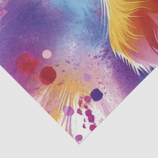 Decoupage Levendige Gekleurde Wervelkolom Koe Tissuepapier (Detail)