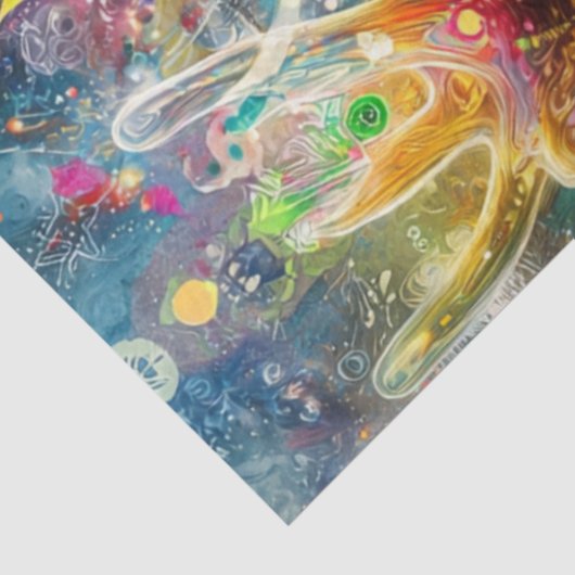 Decoupage Levendige grillige Moose Digitale Kunst Tissuepapier (Detail)