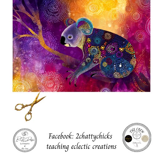 Decoupage Levendige Koala Aboriginal Kunst Tissuepapier
