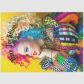 Decoupage Levendige Modieuze Vrouw Regenboog Kleur Tissuepapier (Voorkant)