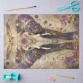 Decoupage Levendige Olifant Kleurrijke Bloemen Tissuepapier (Craft)