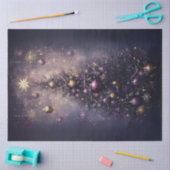 Decoupage Levendige Paarse Gouden Kerstboom Tissuepapier (Craft)