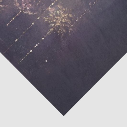 Decoupage Levendige Paarse Gouden Kerstboom Tissuepapier (Detail)