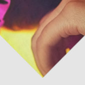 Decoupage Levendige Vrouw Hues Geel Groen Paarse Tissuepapier (Detail)