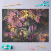 Decoupage Levendige Vrouw Ingewikkelde Bloemen Des Tissuepapier (Craft)