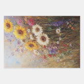 Decoupage Levendige Zonnebloem, Daisies, Wildflowe Inpakpapier Vel (Voorkant 3)