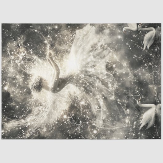 Decoupage lichtgevende ballerina dansen magisch tissuepapier (Voorkant)