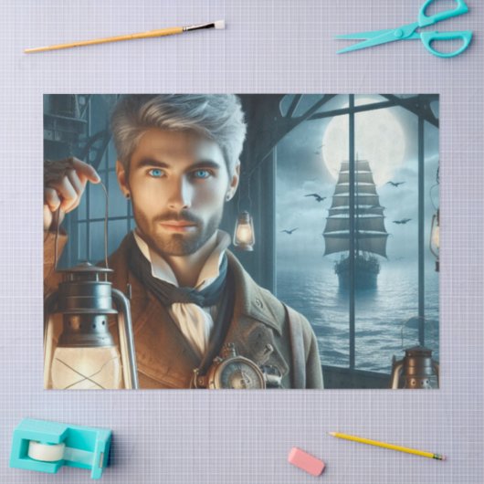 Decoupage Lighthouse Keeper Steampunk Victoriaans Tissuepapier (Craft)