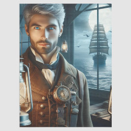 Decoupage Lighthouse Keeper Steampunk Victoriaans Tissuepapier