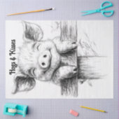 Decoupage Lijn Tekening Knorretjes & Kusjes Tissuepapier (Craft)