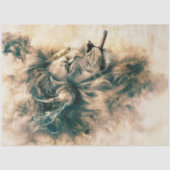 Decoupage Lion Cigar Hoofdtelefoon Abstract Tissuepapier (Voorkant)