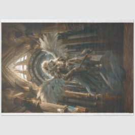 Decoupage Lion Guardian Heilige Hal Angel Wings Tissuepapier