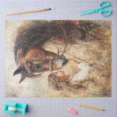 Decoupage Little Girl en haar paard Tissuepapier (Craft)