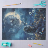 Decoupage Little Girl Field Paardebloemen & Maan Tissuepapier (Craft)