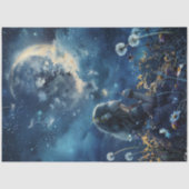 Decoupage Little Girl Field Paardebloemen & Maan Tissuepapier (Voorkant)