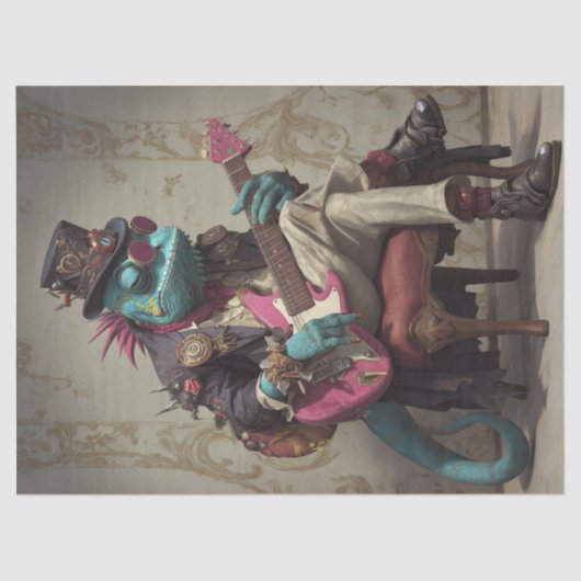 Decoupage Lizard The Sonic Swagger 1 Man Band Tissuepapier (Voorkant)