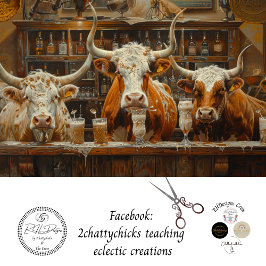 Decoupage Longhorn Koeien Bar Drink Milkshakes Tissuepapier