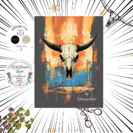 Decoupage LongHorn Vintage Poster Schedel Sinaasap Tissuepapier