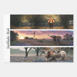 Decoupage Longhorn Wester Papers Sawblades Inpakpapier Vel