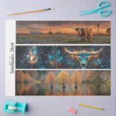 Decoupage Longhorns Bluebonnets Trees Handsaws Tissuepapier (Craft)