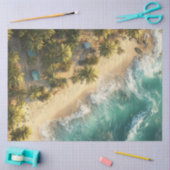Decoupage Luchtfoto Hawaiian Beach Palmbomen Tissuepapier (Craft)