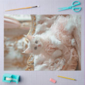 Decoupage Luxueuze Cat Pink Frilly Jurk Tissuepapier (Craft)