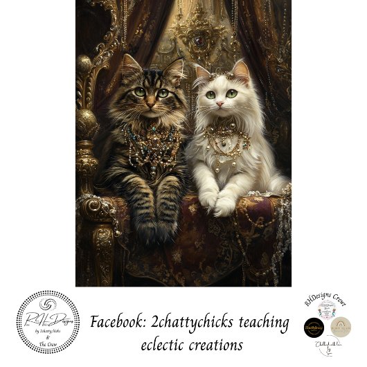Decoupage Luxueuze Tabby & Witte Katten Tissuepapier