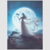 Decoupage Maanverlichte Hemelse Heks Twin Orbs Tissuepapier (Voorkant)