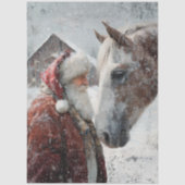 Decoupage Magical Moment Santa & His Horse Snowing Tissuepapier (Voorkant)