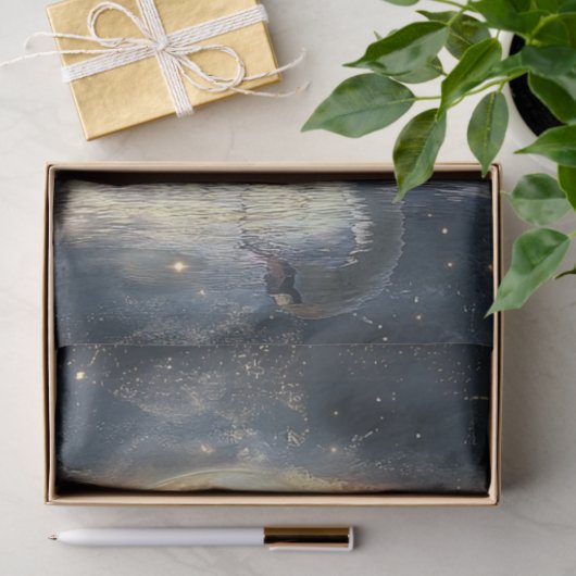 Decoupage Magical Swan Dramatic Sky Moon Tissuepapier (Geschenk)