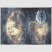 Decoupage Magical Swan Dramatic Sky Moon Tissuepapier (Voorkant)