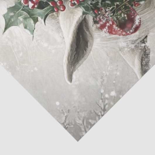 Decoupage Magisch Witte Paard Winter Wonderland Tissuepapier (Detail)