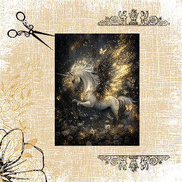 Decoupage Magische Eenhoorn Gouden Sparkle Celesti Tissuepapier