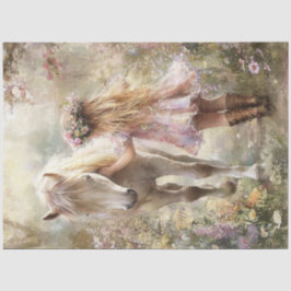 Decoupage Magische Lelie Haar Paard Luna in de Wei Tissuepapier